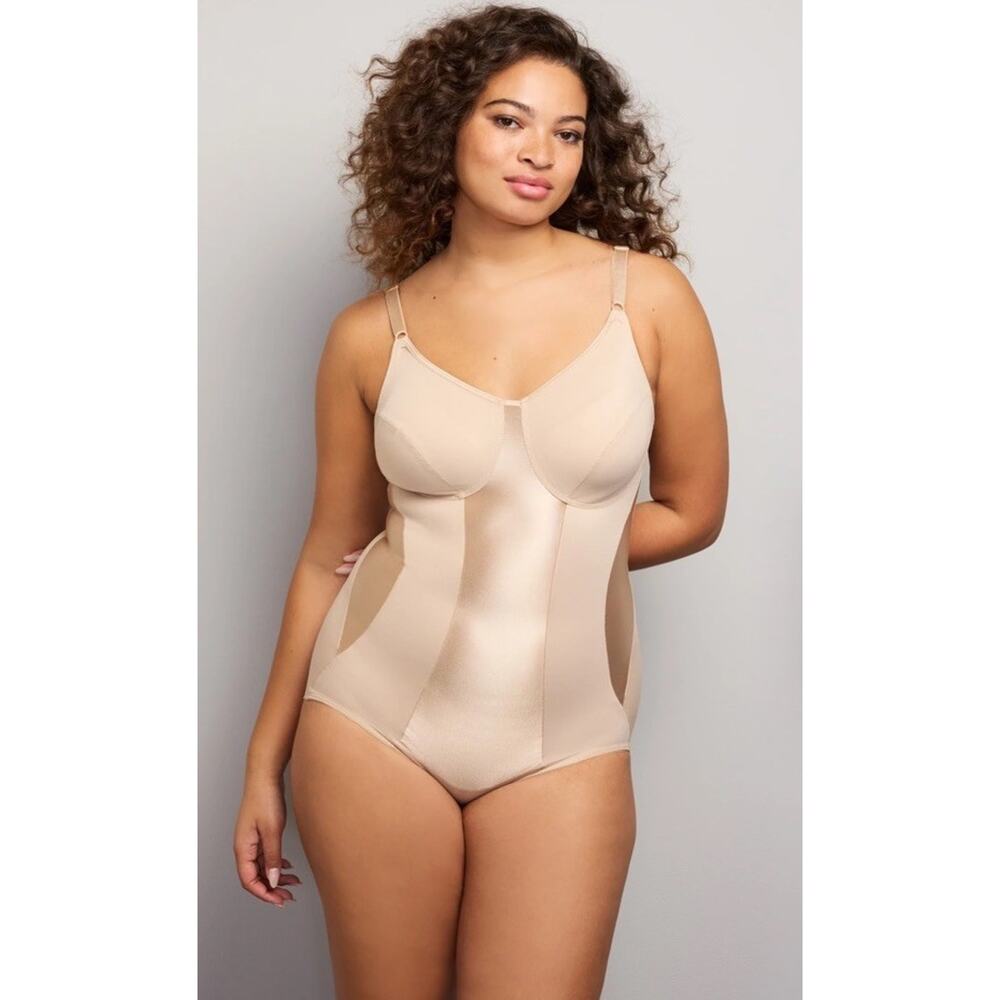 NWT Cupid 36C Wireless Shaping Bodysuit Extra Firm Control Beige
